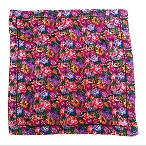 Vintage Echo Club 7 silk floral scarf blue-purple-pink-green fabulous color